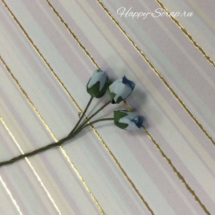 Бутоны роз 0.9 см голубые (3 шт) 