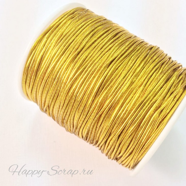 Шнур эластичный 1 мм, золотой (0,5 м)