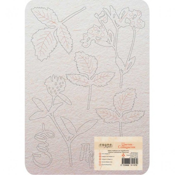 Набор чипборда Прогулка, коллекция Цветик-семицветик 10*14 см