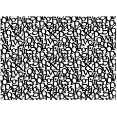 Ткань для пэчворка PEPPY Буквы Абстракция черно-белый, 50*55 см