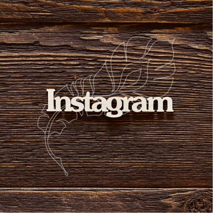 Чипборд надпись Instagram (8 х 1,7 см), CB502