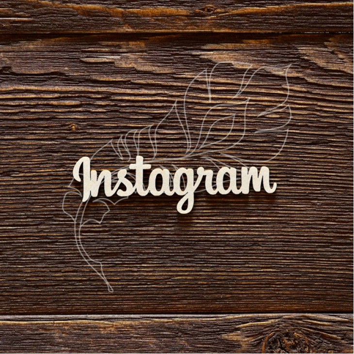 Чипборд надпись Instagram №3 (7,5х2,1 см), CB505