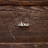Чипборд надпись #love (2,9х1 см), CB540
