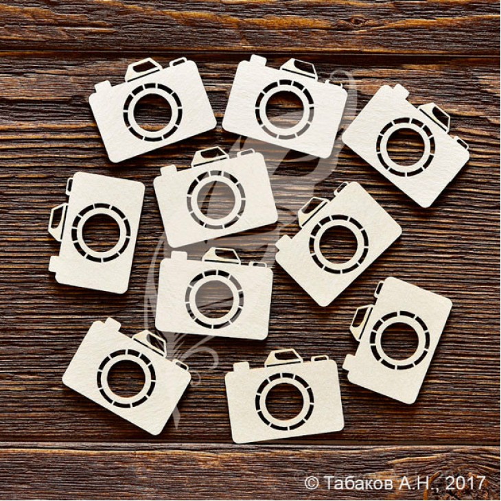 Чипборд Набор фотоаппараты, 10 элементов (3*2,3 см), CB808