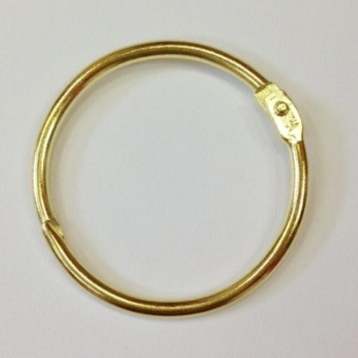 Кольцо разъемное 25 мм, золотое (2 шт)