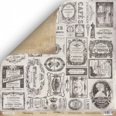 Лист двусторонней бумаги 30x30 от Scrapmir Этикетки из коллекции Charming (Очарование) (SM3300007)