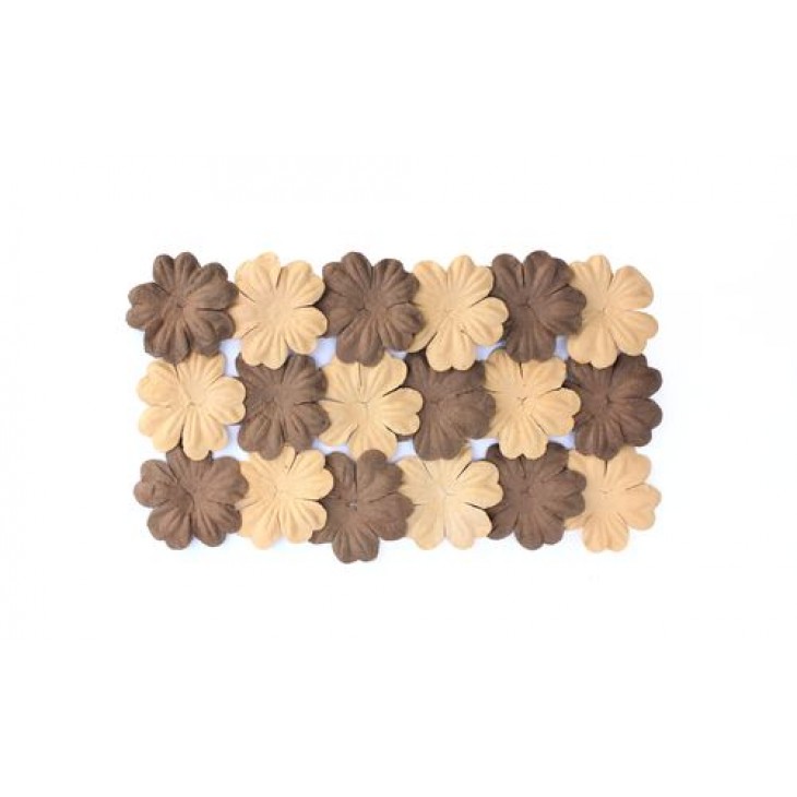 Набор цветков из шелковичной бумаги, 2 вида, упак./20 шт.коричневый/песочный