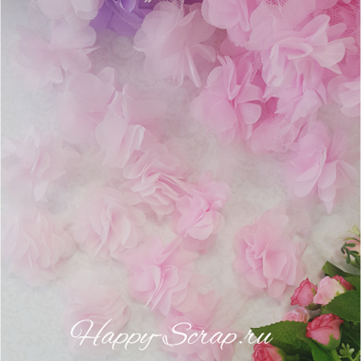 Цветок шифоновый светло-розовый, 5 см (1 шт)