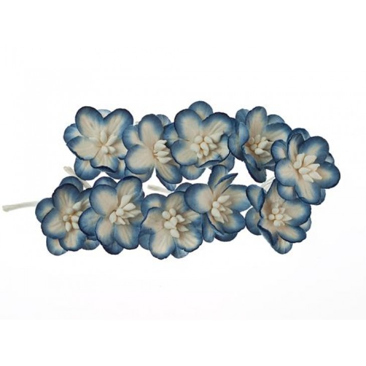 Набор цветки вишни из бумаги, упак./10 шт. белый/синий (SCB300215)