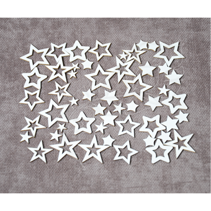Чипборд Набор звёзды, 50 элементов (от 0,8 см до 2,5 см), CB411