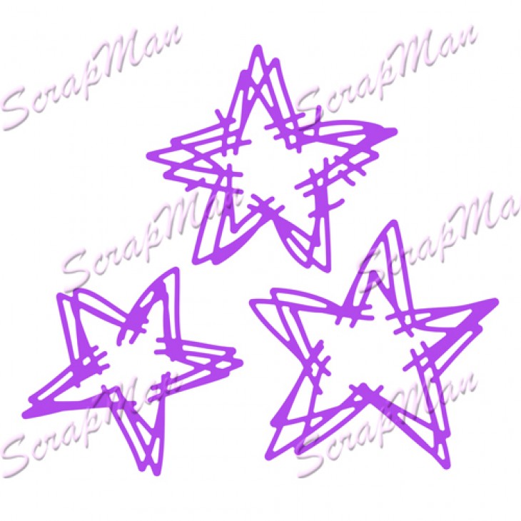 Нож для вырубки Stars Doodle (Звездочки) от ScrapMan